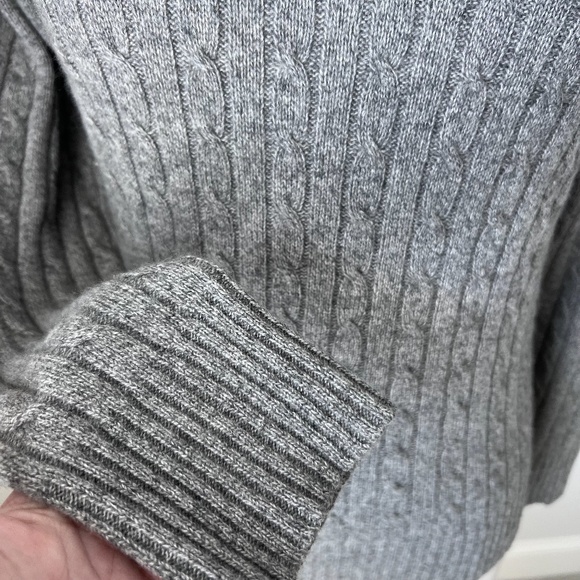 Magaschoni 100% Cashmere Gray Cable Knit Turtleneck Sweater Medium - Picture 8 of 15